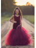 Burgundy Velvet Mermaid Flower Girl Dress